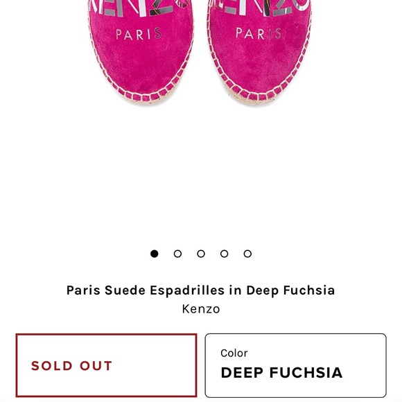 Kenzo espadrilles in suede Deep Fuscia size 37 - Picture 6 of 6